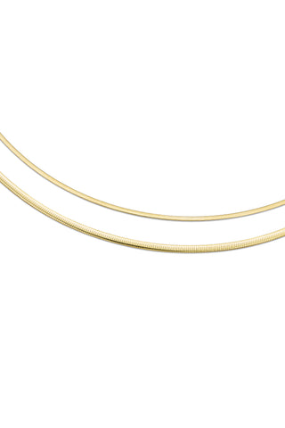 DUAL SQUARE NECKLACE 1.5MM IN GOLD & WHITE GOLD