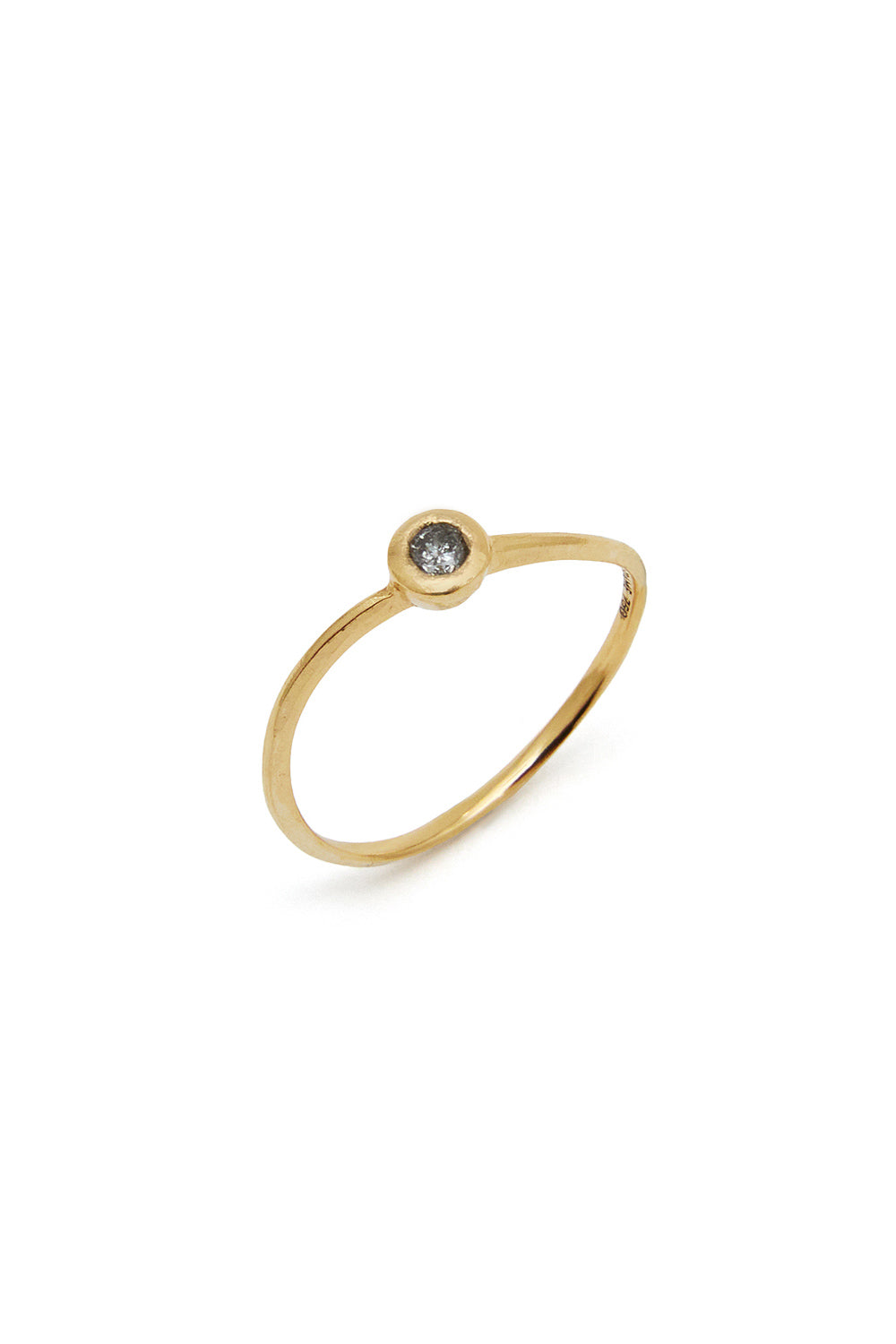 RENAISSANCE خاتم ألماس رمادي متموج معدني