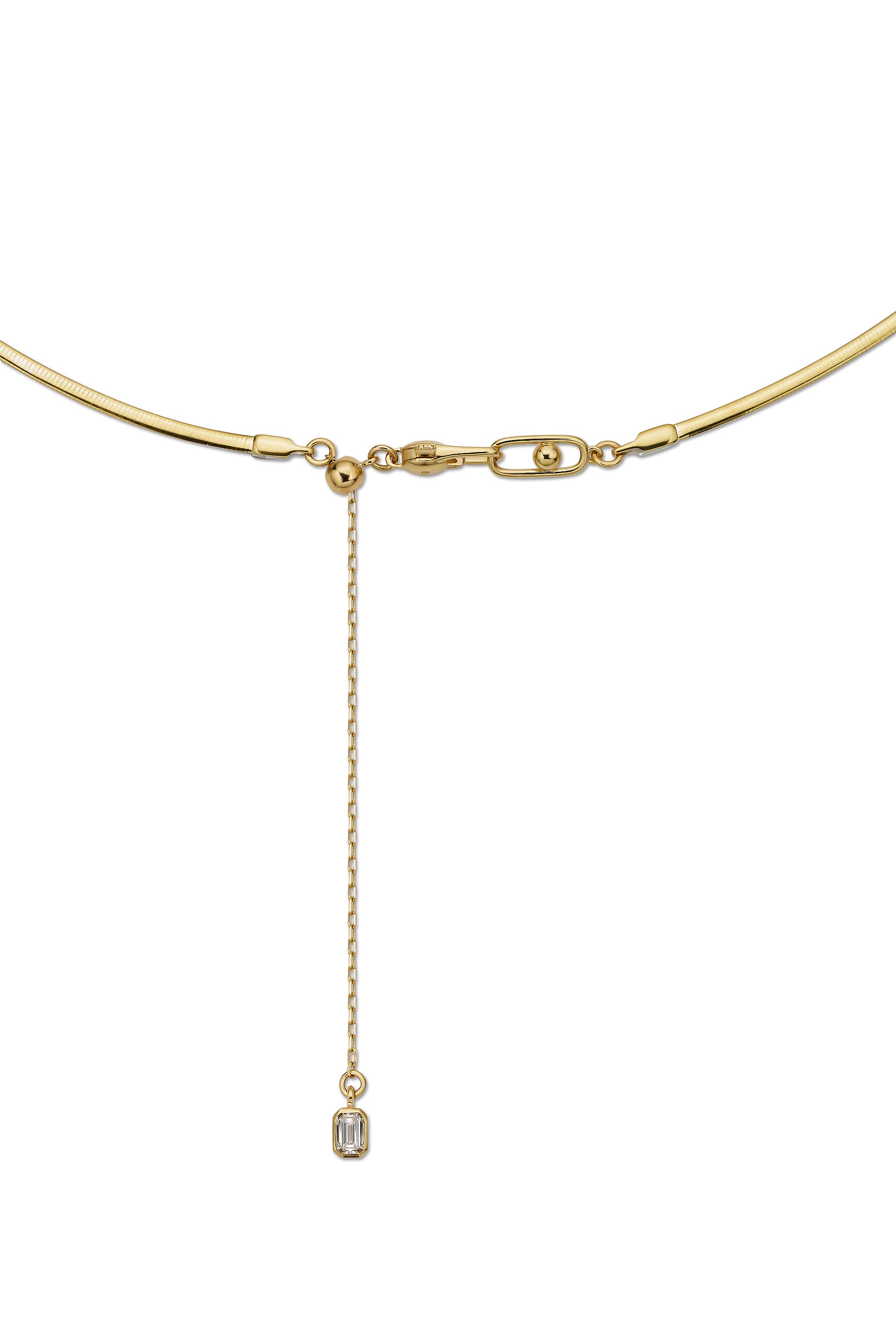 DUAL SQUARE NECKLACE 1.5MM IN GOLD & WHITE GOLD