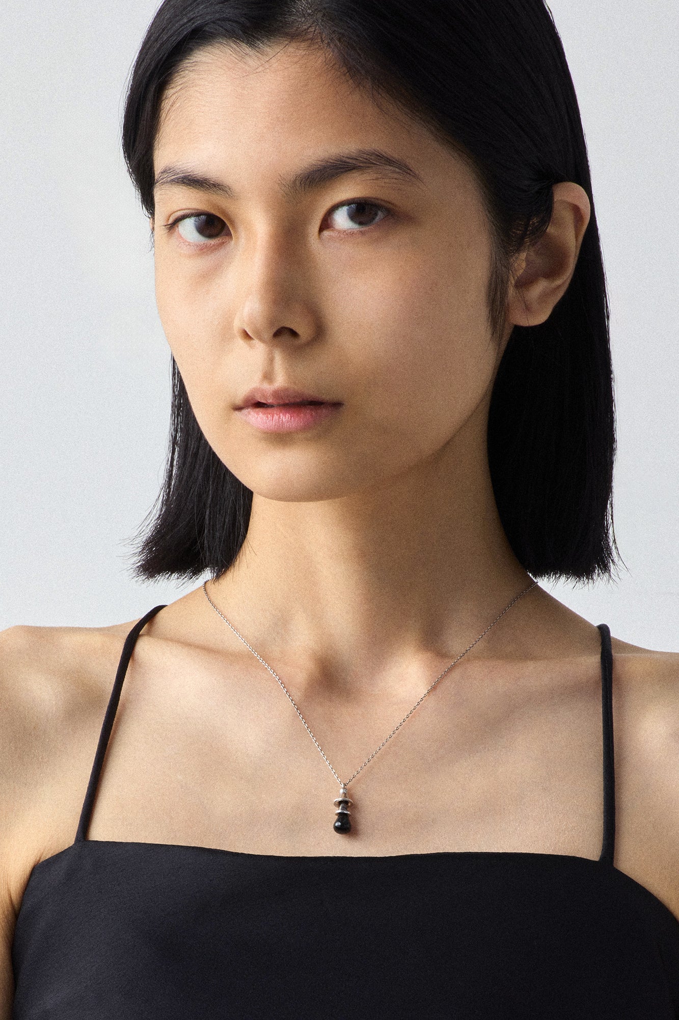 BLACK BELL SILVER NECKLACE