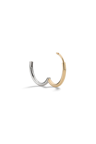 DEUX 10K BICOLOR GOLD HOOP EARRINGS LARGE