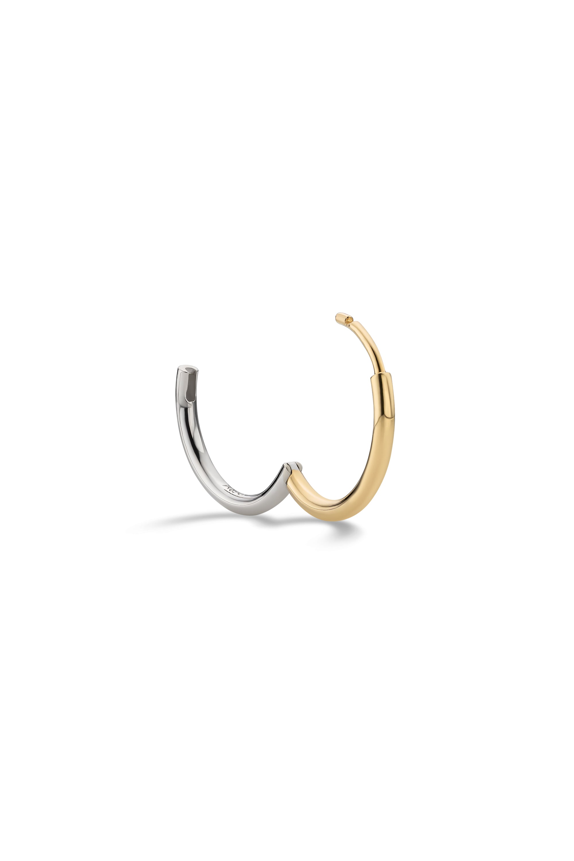DEUX 18K BICOLOR GOLD HOOP EARRINGS LARGE