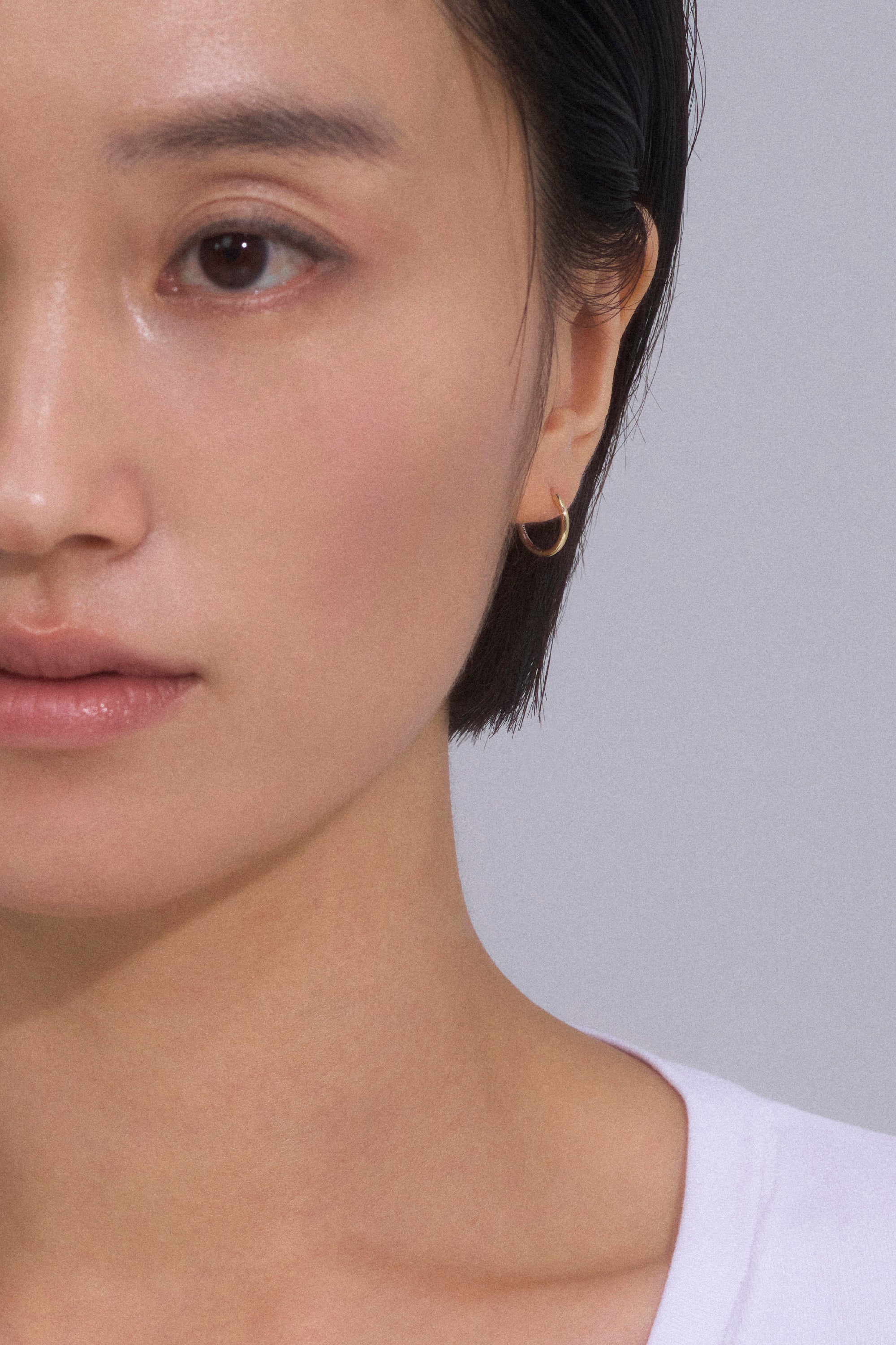 DEUX 18K BICOLOR GOLD HOOP EARRINGS SMALL
