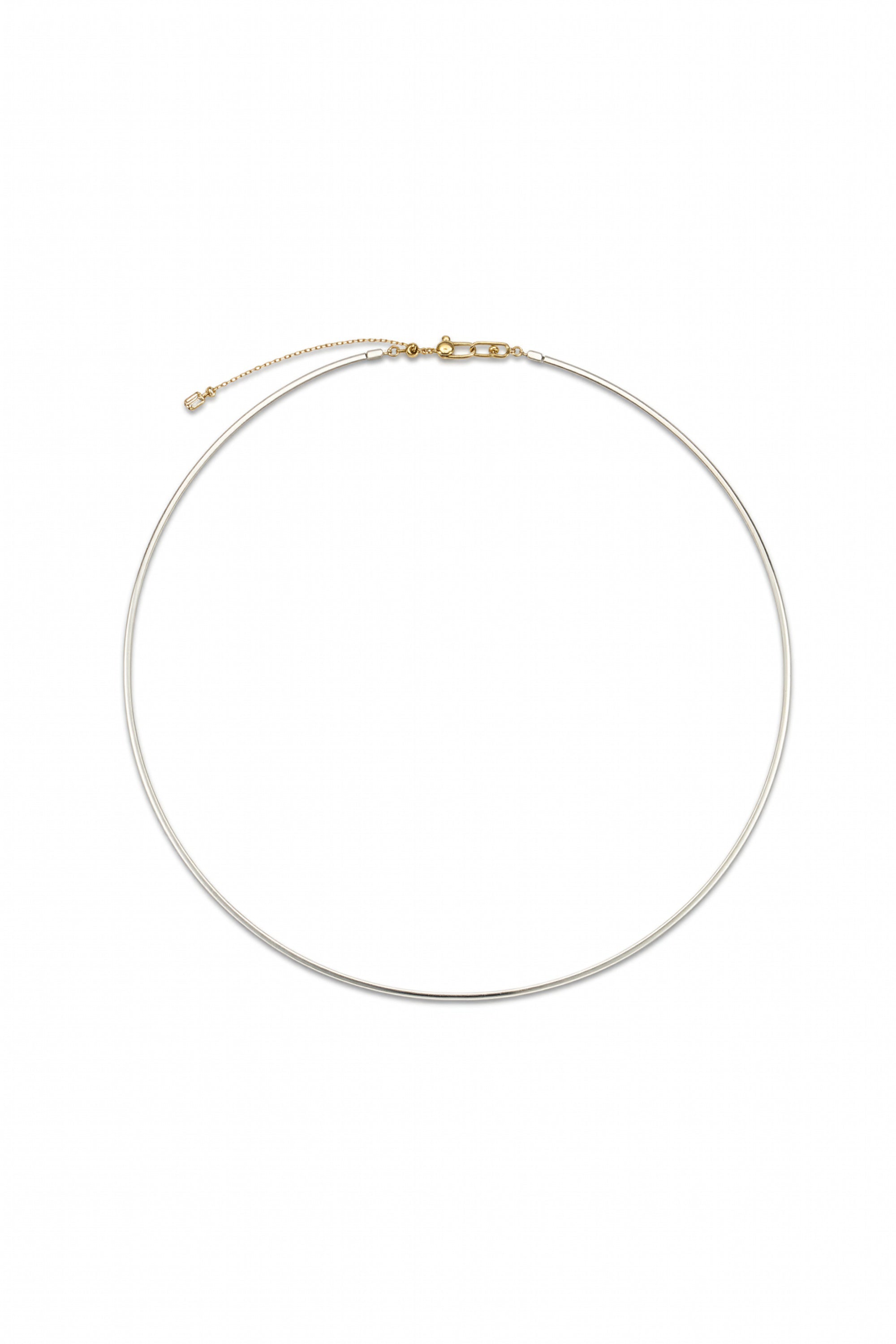 DUAL SQUARE NECKLACE 1.5MM IN GOLD & WHITE GOLD
