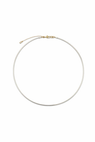 DUAL SQUARE NECKLACE 1.5MM IN GOLD & WHITE GOLD