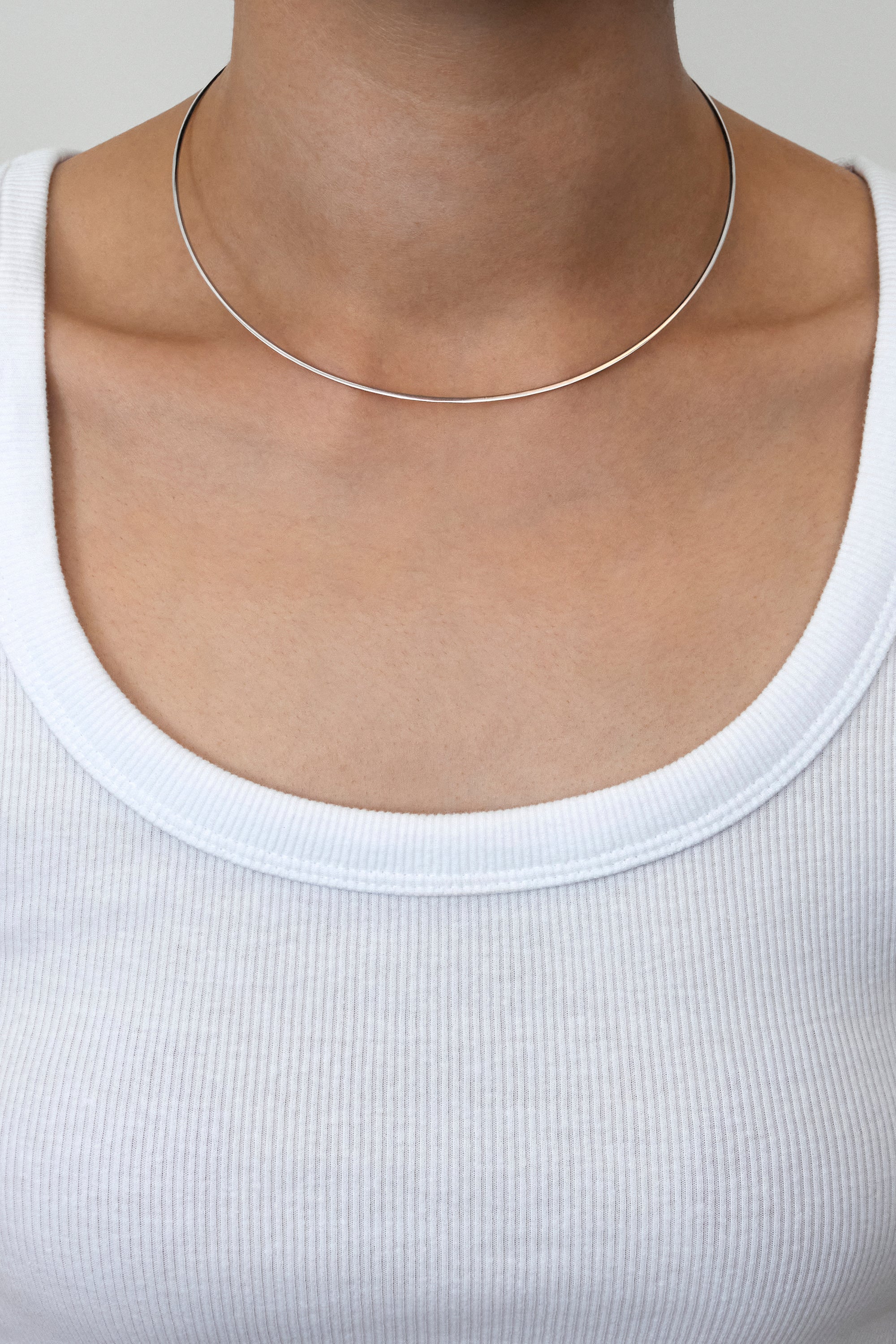 DUAL SQUARE NECKLACE 1.5MM IN GOLD & WHITE GOLD