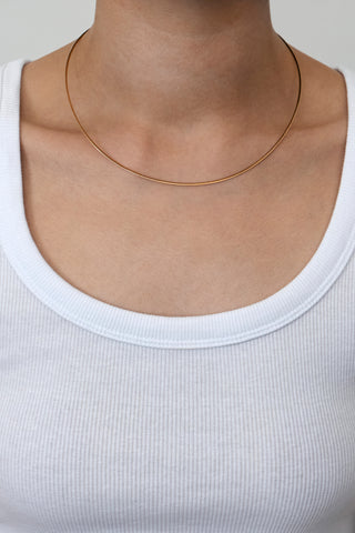 DUAL SQUARE NECKLACE 1.5MM IN GOLD & WHITE GOLD