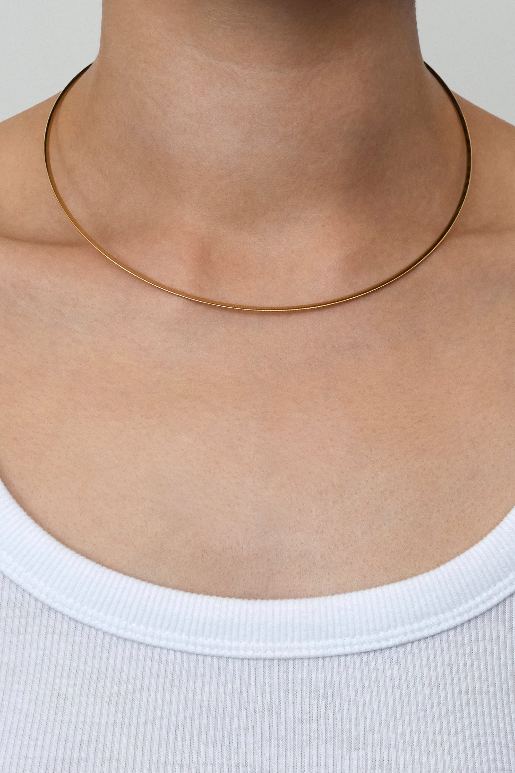 DUAL SQUARE NECKLACE 2.0MM IN GOLD & WHITE GOLD