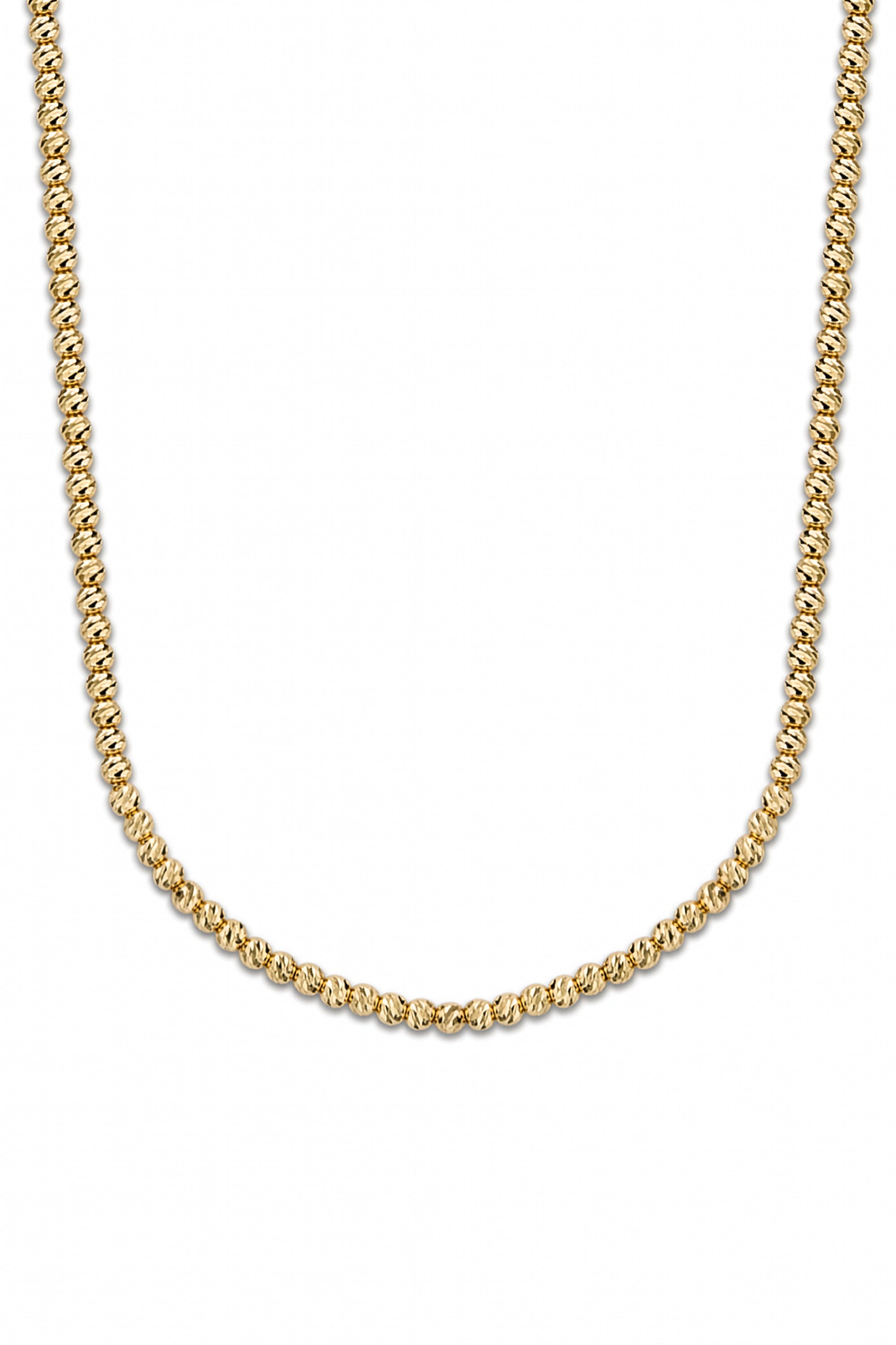 FACETED BALL CHAIN NECKLACE IN GOLD