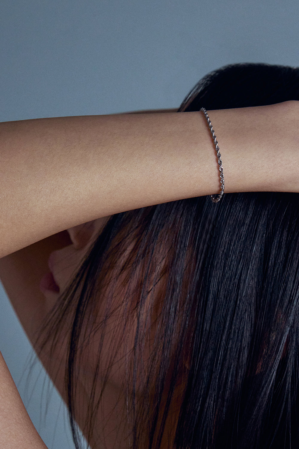 FREE LENGTH ROPE BRACELET IN WHITE GOLD