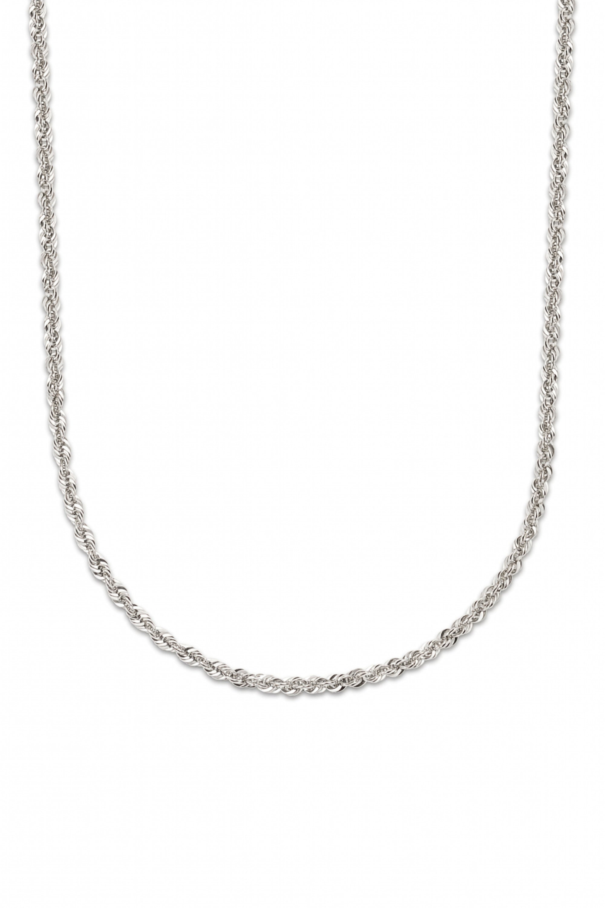 FREE LENGTH ROPE NECKLACE IN WHITE GOLD