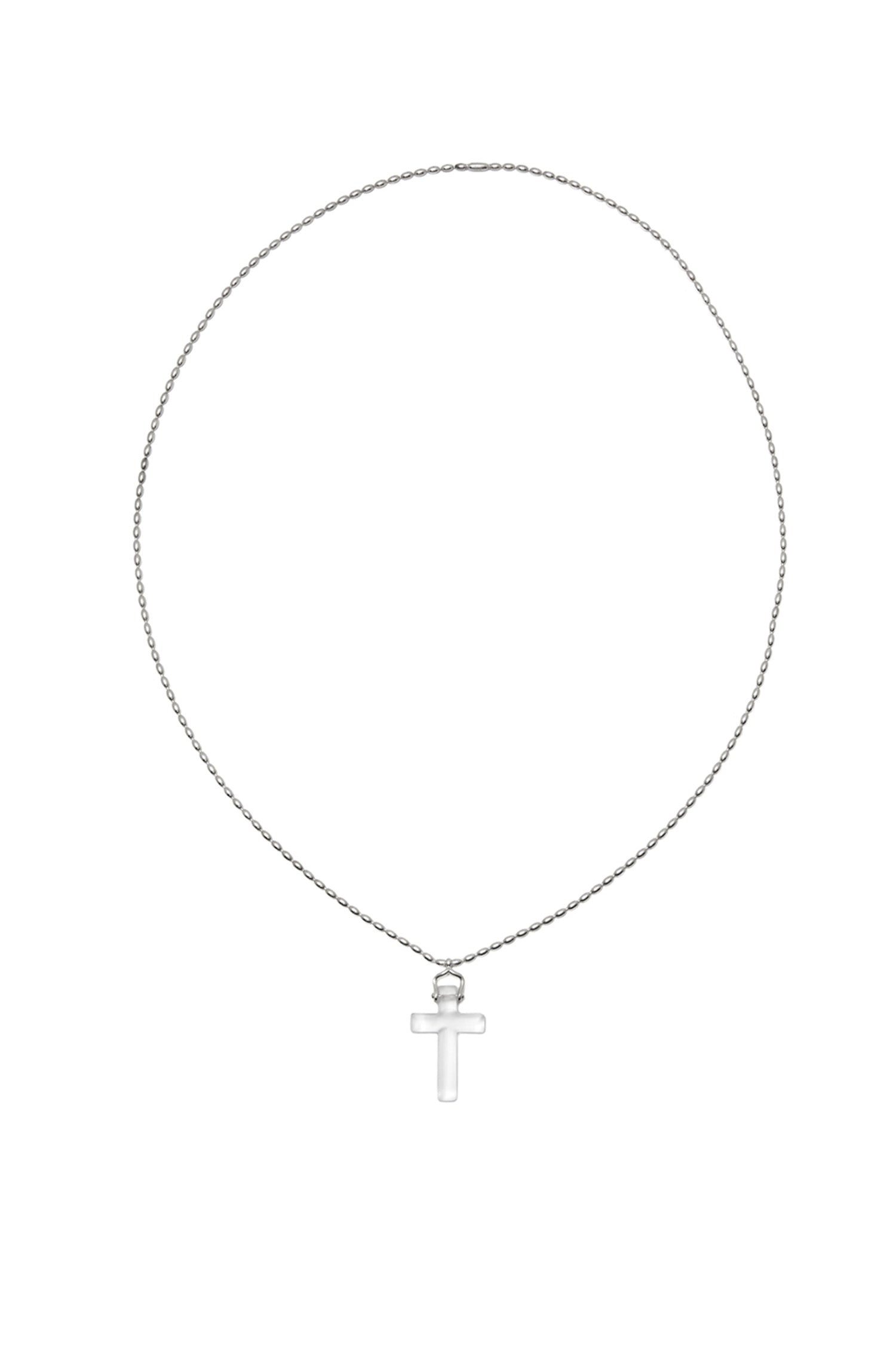 SILVER BLESSED OPAQUE QUARTZ PENDANT