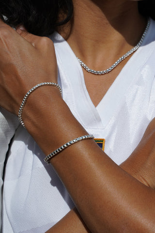 SILVER DIAMOND TENNIS BRACELET S