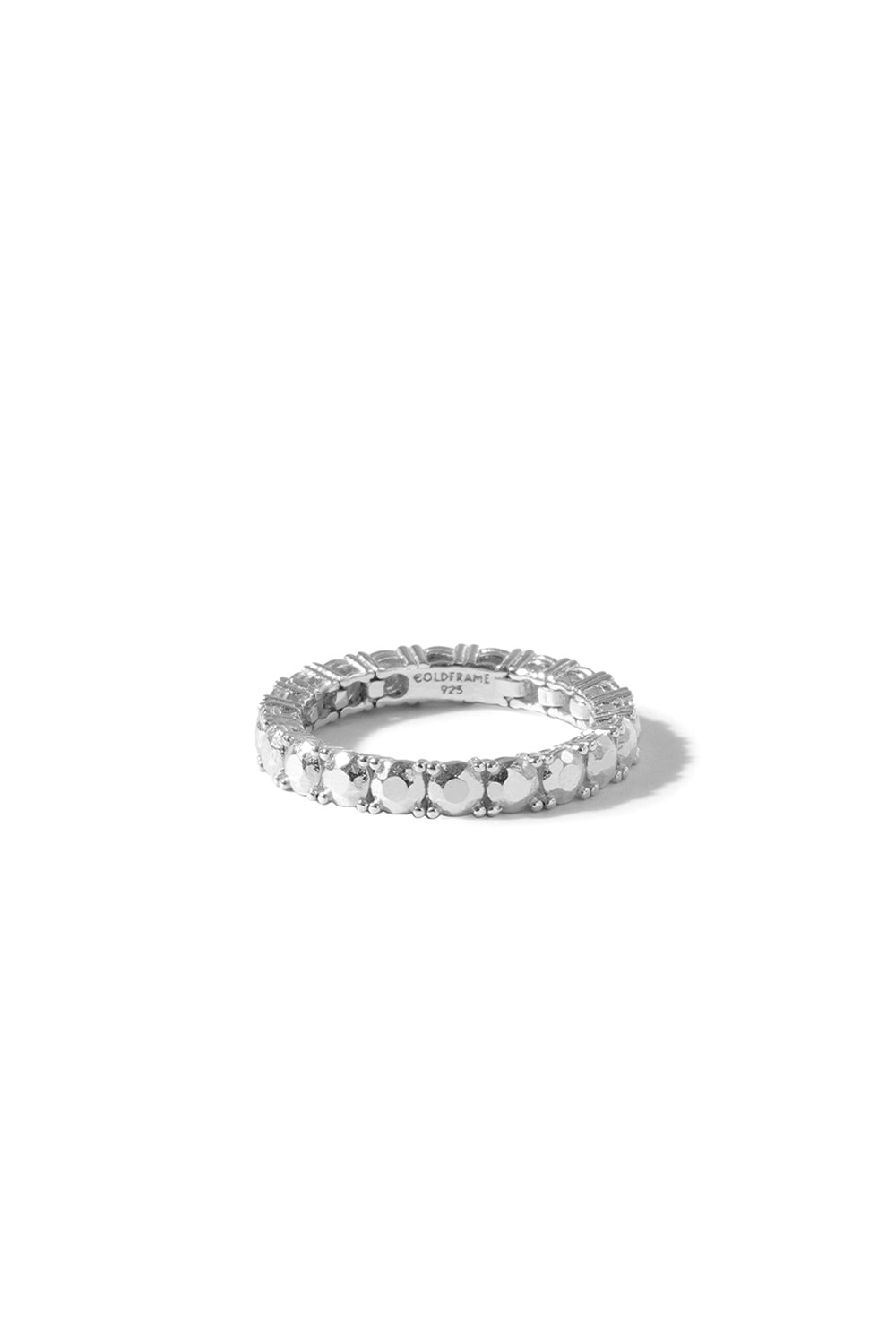 SILVER DIAMOND TENNIS RING
