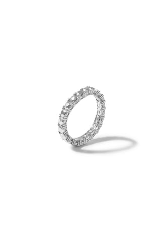 SILVER DIAMOND TENNIS RING