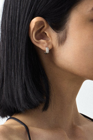 SQUARED POTTERY VESSEL ONE-TOUCH EARRINGS