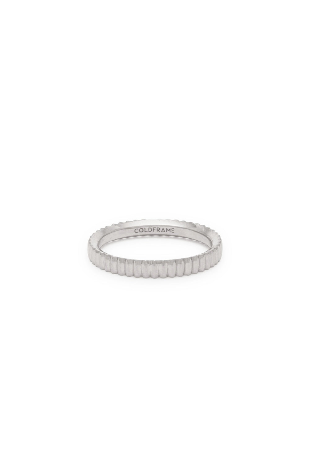 STERLING SILVER ESSENTIAL RIBBED SILHOUETTE RING