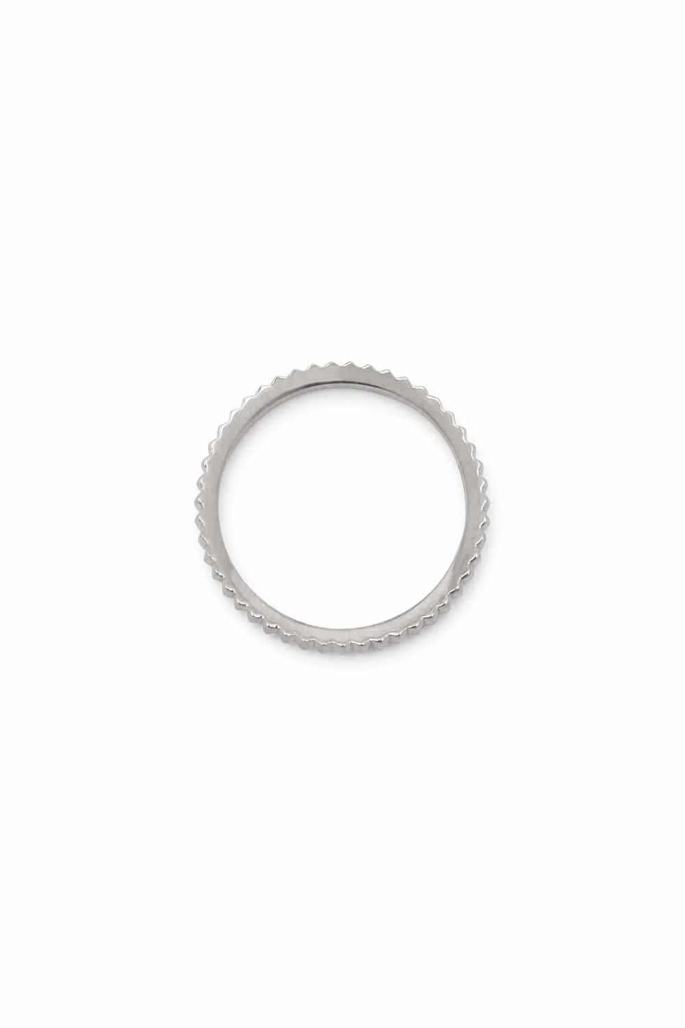 STERLING SILVER ESSENTIAL RIBBED SILHOUETTE RING